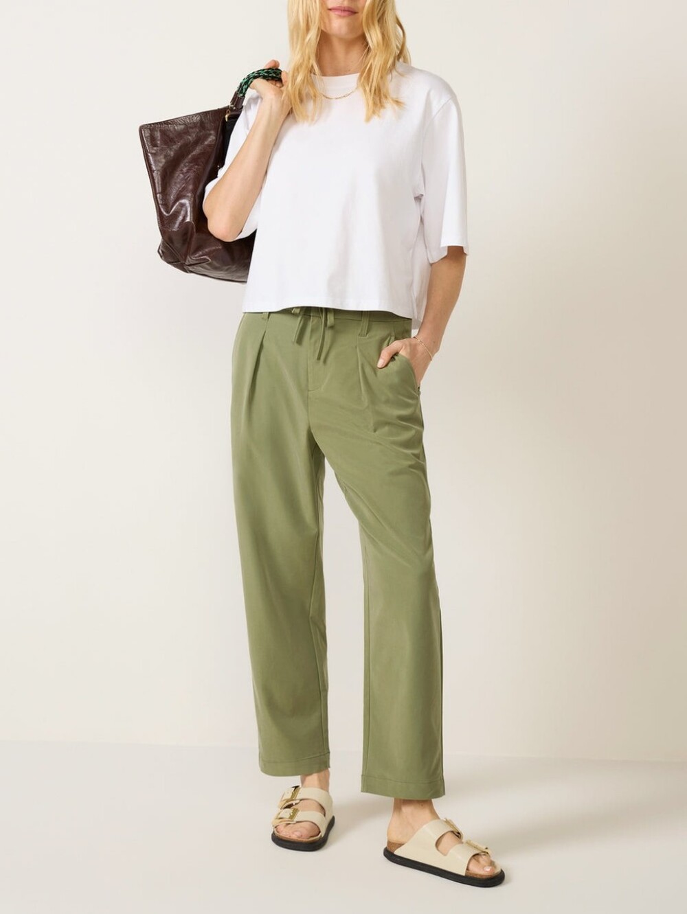 NWT- Varley Hadleigh Tapered Olive Trousers